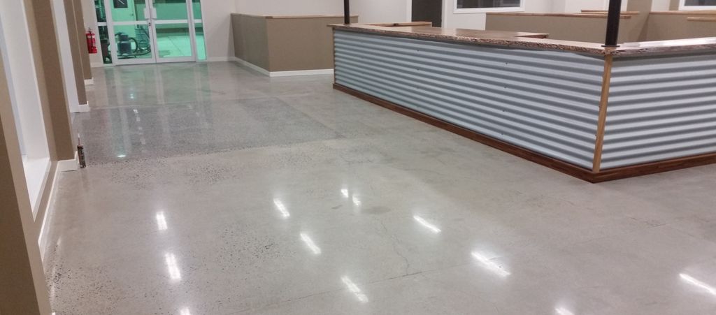 Commercial Foyer with a renovated concrete floor