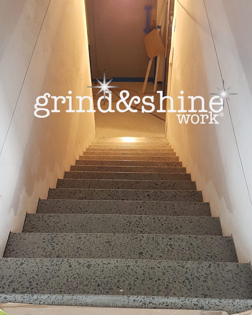 Concrete Grinding of Concrete Staircase
